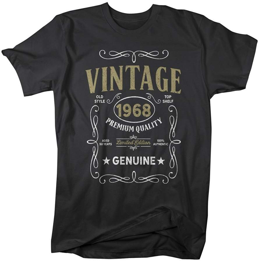 Men’S Vintage 1968 50Th Birthday T-Shirt Classic Fifty Gift Idea Men Casual T-Shirt