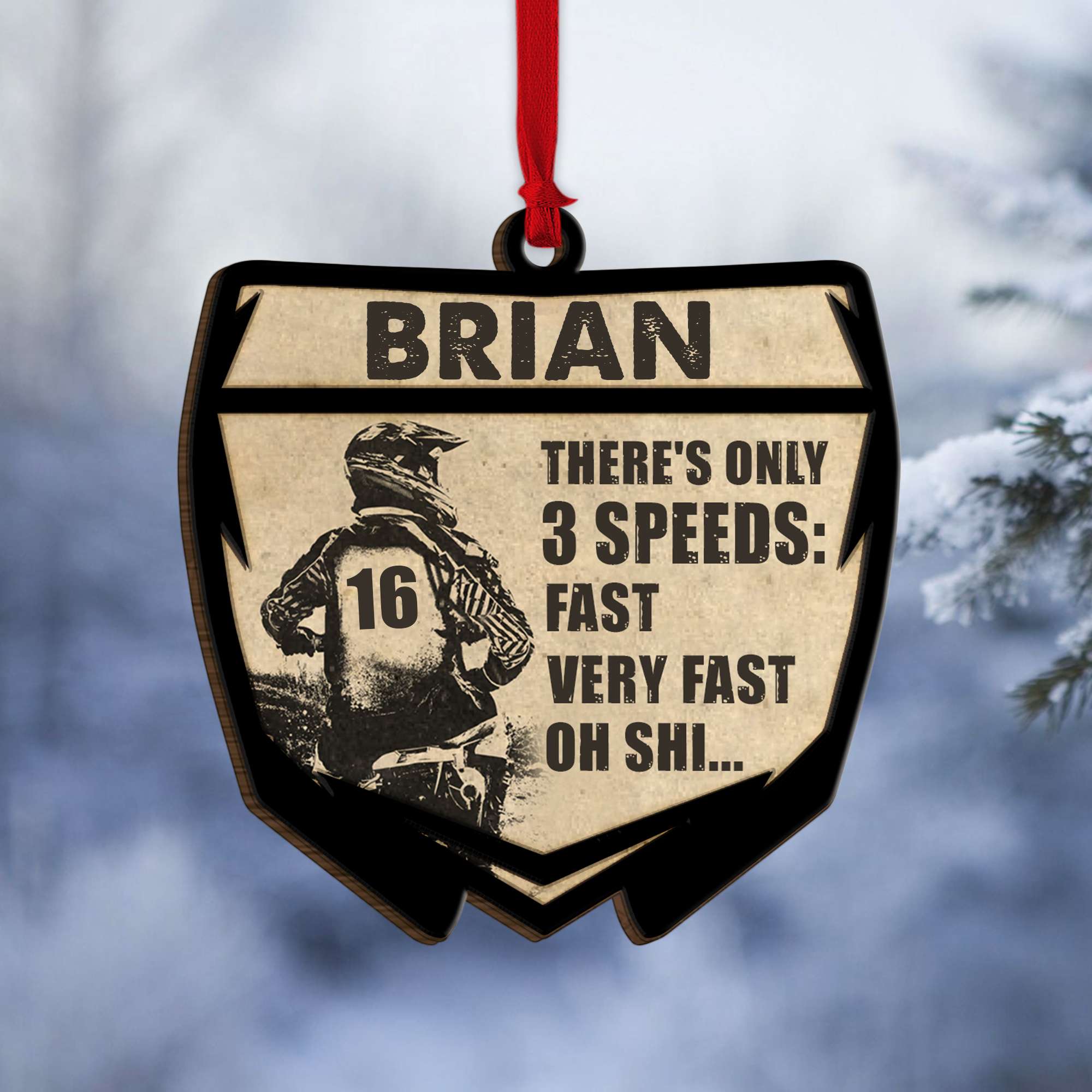 Motocross There’S Only 3 Speeds – Personalized Ornament