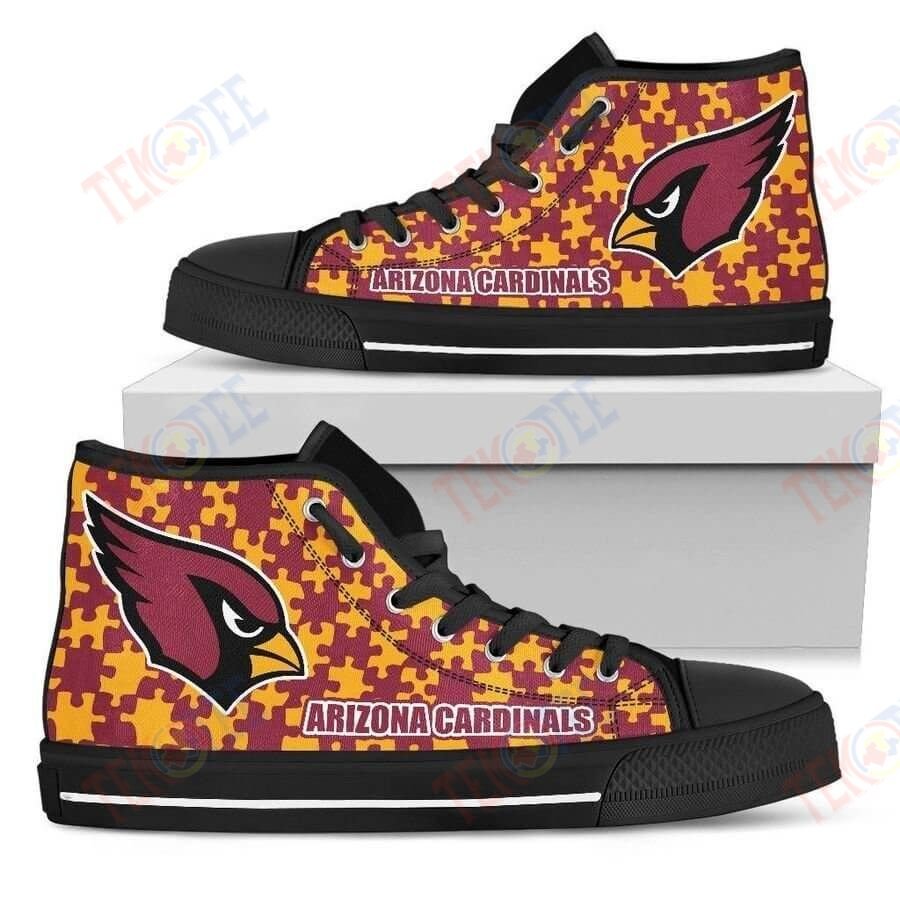 Mens Womens Puzzle Logo With Arizona Cardinals High Top Shoes TMT628