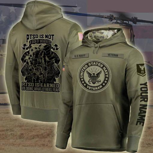 Ptsd Is Not A Sign Of Weakness Us Navy Hoodie,Us Navy Shirt, Navy Rank,Us Navy Camo Shirt , Custom Hoodie,Navy Veteran, 3D Design All Over Printed