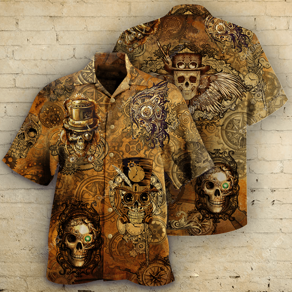 High Quality Skull Steampunk Hawaii Shirt Ha59880