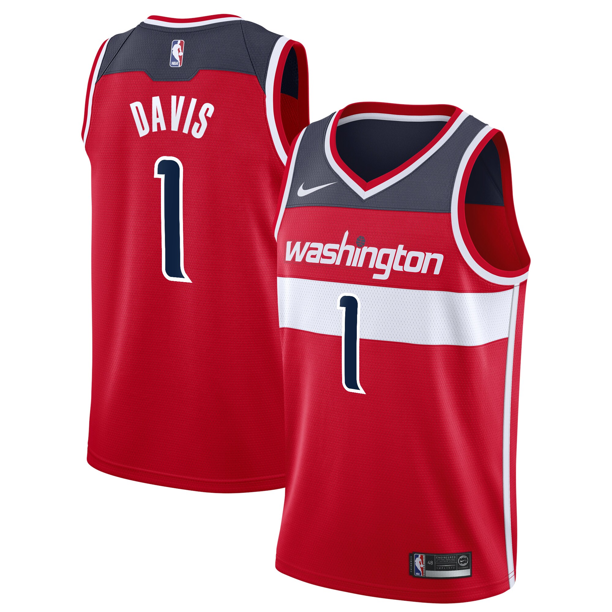 Washington Wizards Icon Edition Swingman Jersey – Red – Johnny Davis – Youth