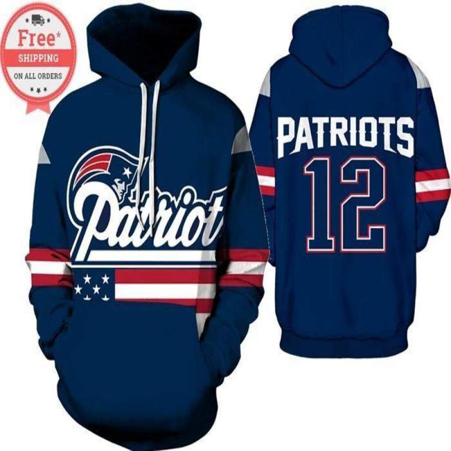 New England Patriots Football Team Printed Unisex Hoodie Unisex 3D All Over Print