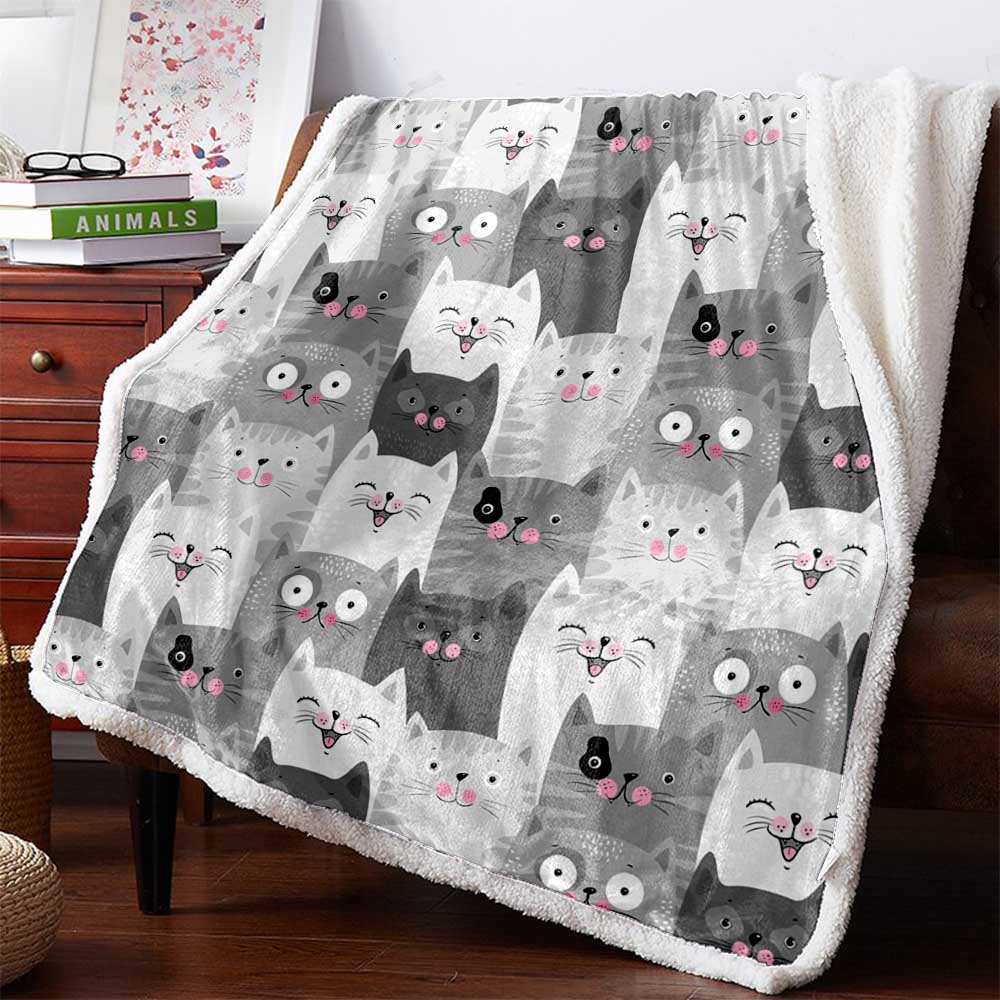 Cartoon Cats 3D Custom Personalized Premium Fleece Blanket