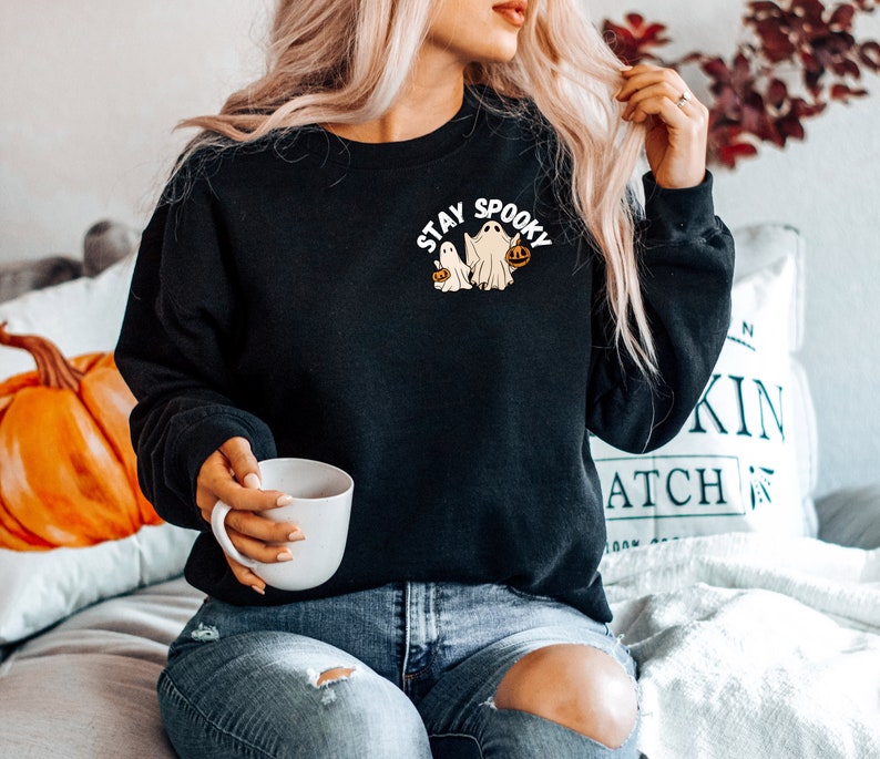 Halloween Stay Spooky Crewneck Sweatshirt All Over Print Sweatshirt For Women Sweatshirt For Men Sws1002