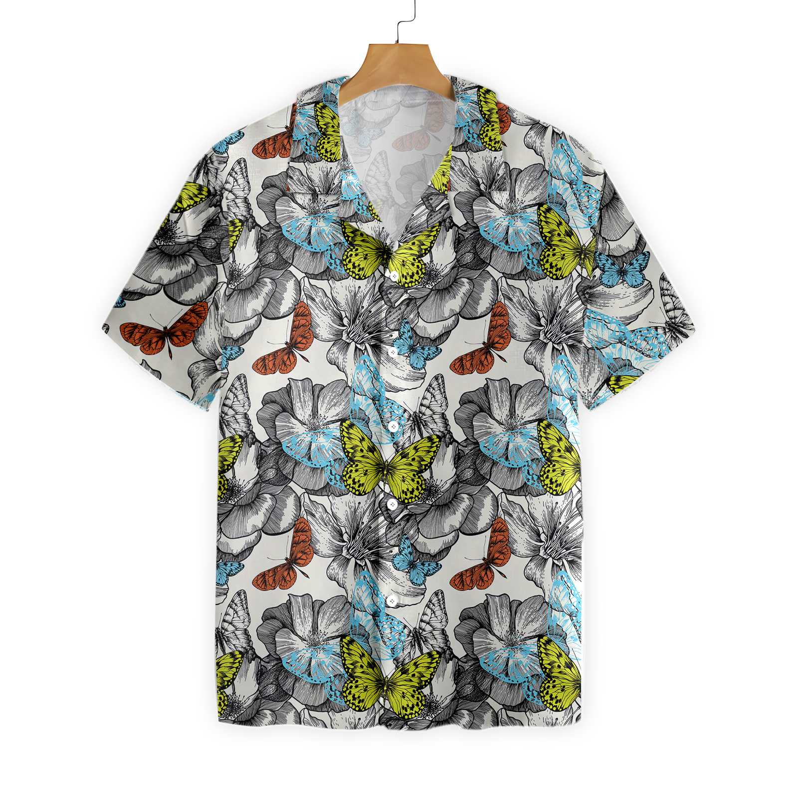 Flying Butterflies Shirt For Men Hawaii Ha39720