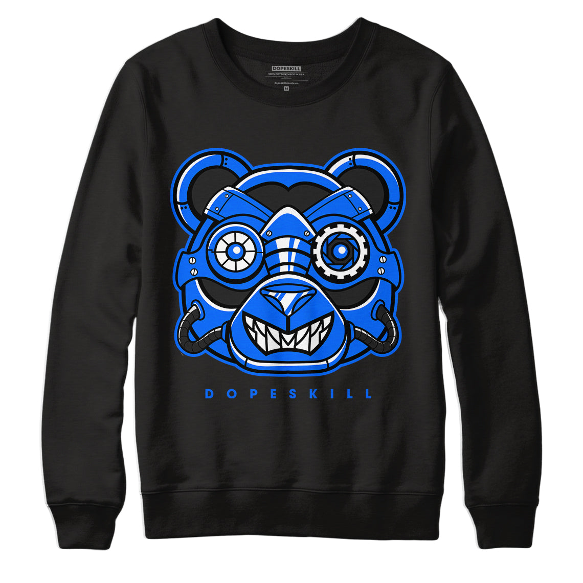 Yz 350 Boost V2 Dazzling Blue Dopeskill Sweatshirt Robo Bear Graphic