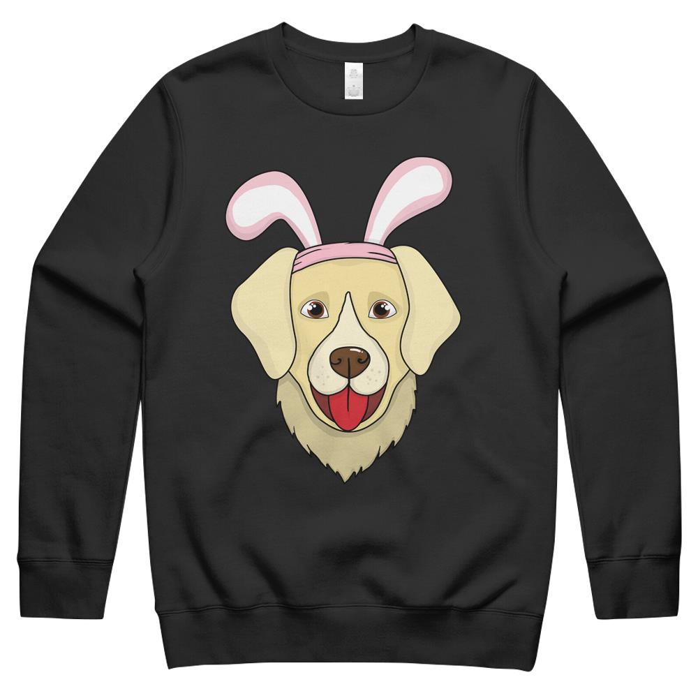 Cute Easter Labrador Dog Bunny Ears Rabbit Crewneck Sweatshirt