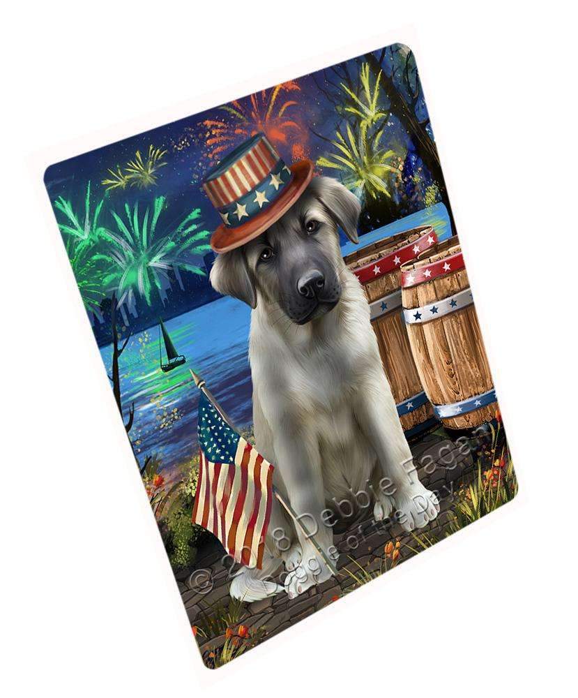 4Th Of July Independence Day Fireworks Anatolian Shepherd Dog At The Lake Blanket Blnkt75801