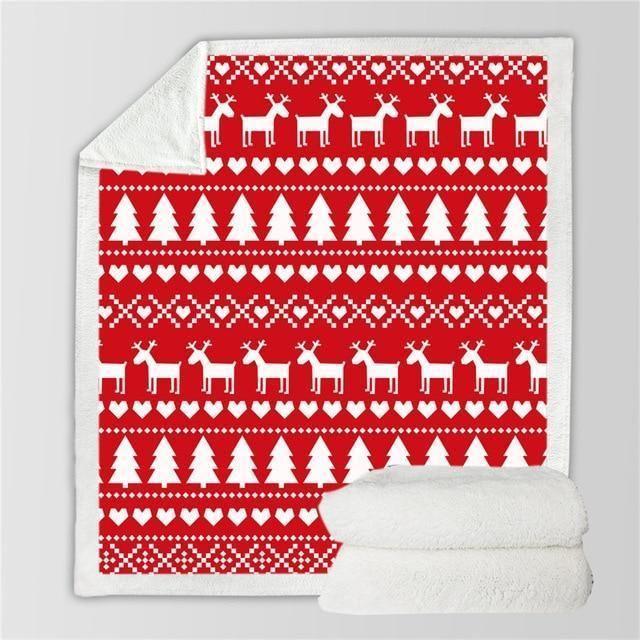 X-Mas Cute White Pattern Blanket Christmas Decoration Ideas