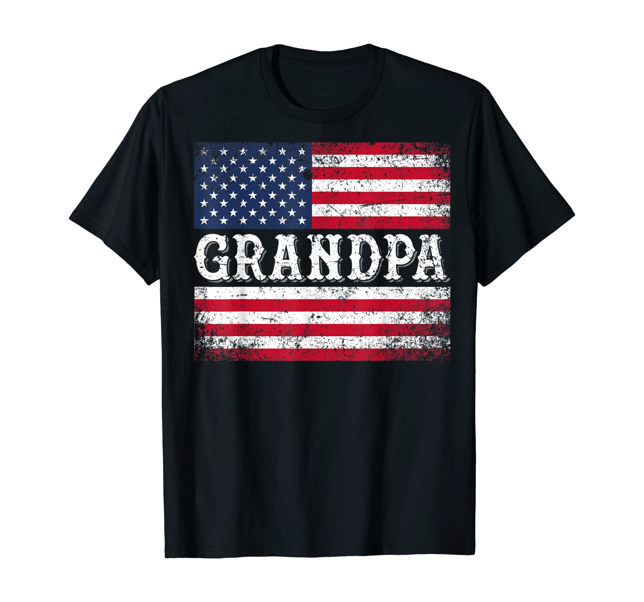 Grandpa Vintage USA Flag Patriotic 4th of July T-Shirt