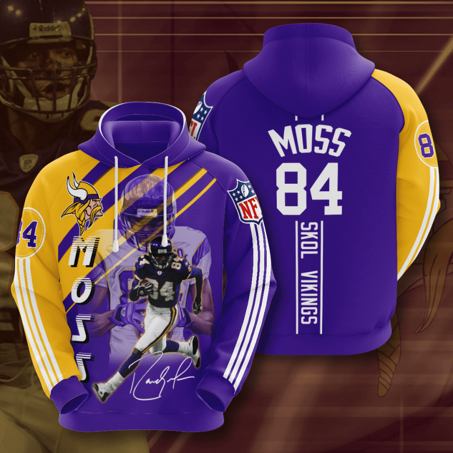 Minnesota Vikings Randy Moss 31 Unisex 3D Hoodie Gift For Fans