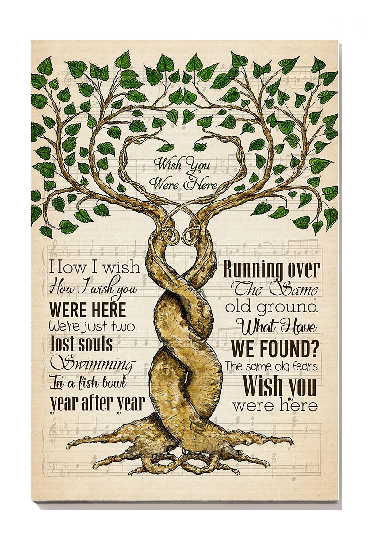 Wish You Were Here Vintage Tree Wall Art For Arvil Lavigne Fan Home Decor Wrapped Canvas