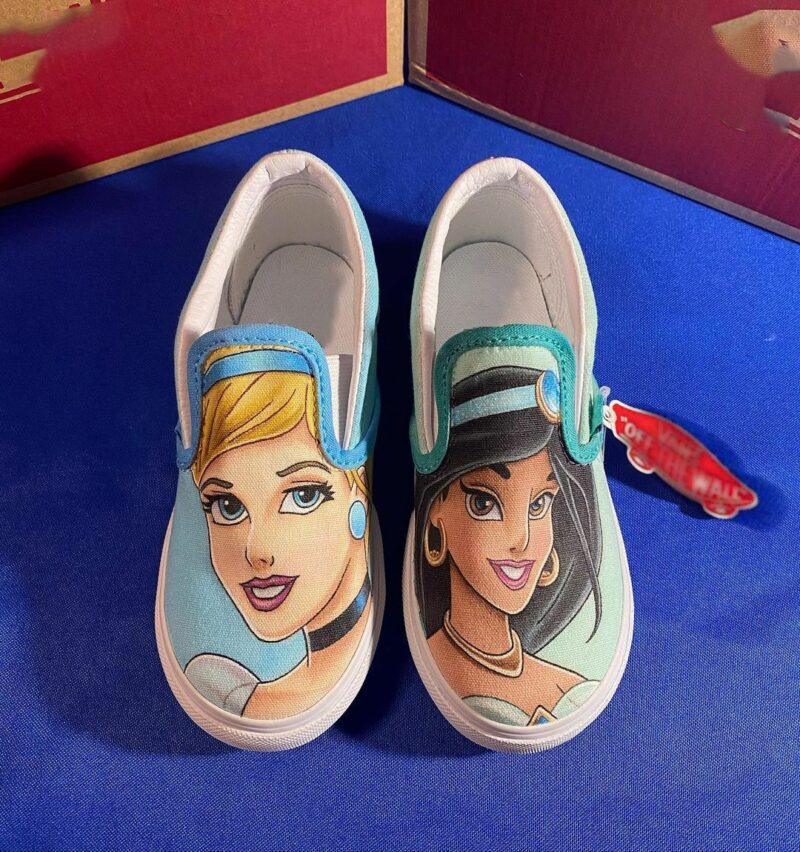 Cinderella Princess Jasmine Aladdin  Gift For Men And Women Slip On Shoes