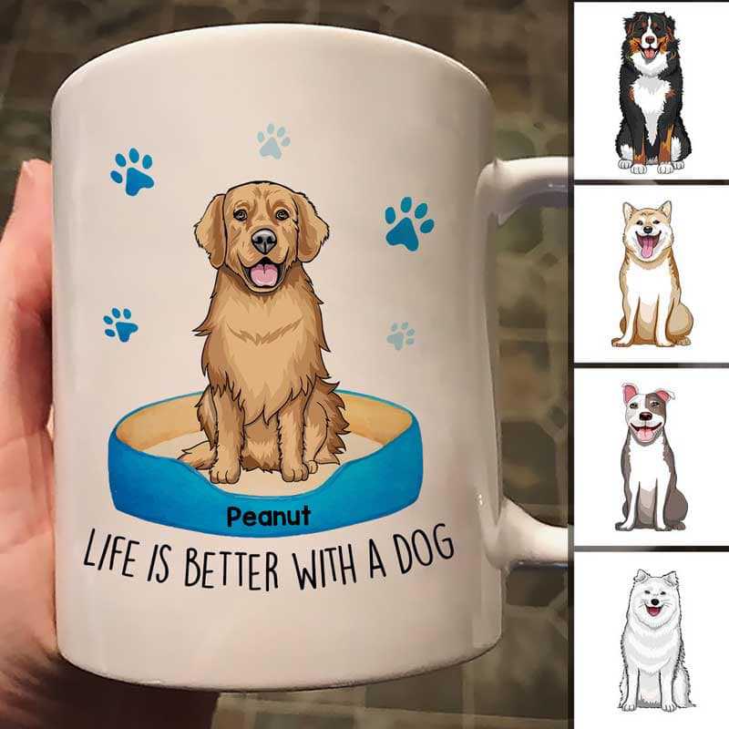 Home Is Where My Dog Is Sitting Dog Personalized Mug