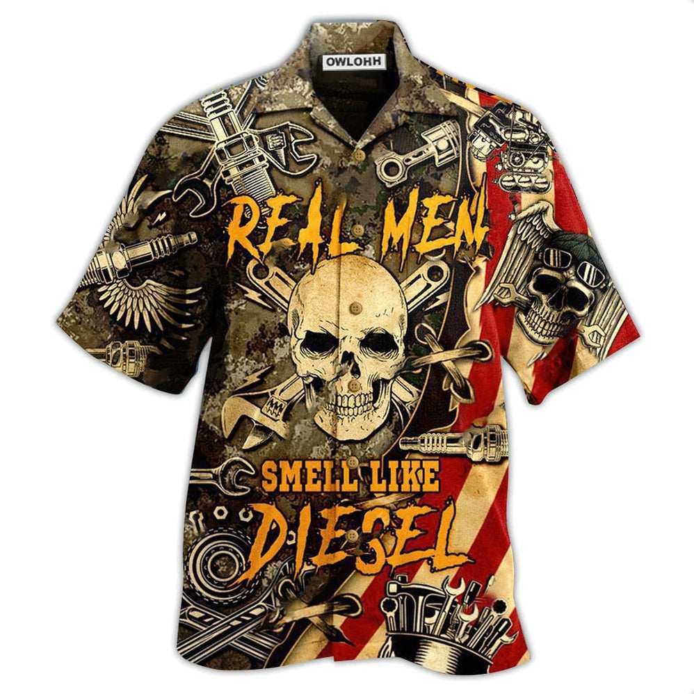 Skull Real Men Smell Like Diesel Hawaii Shirt Ha109936