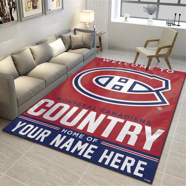 Montreal Canadiens Personalized Rug, Living Room Carpet, Customized Man Cave Floor Mat