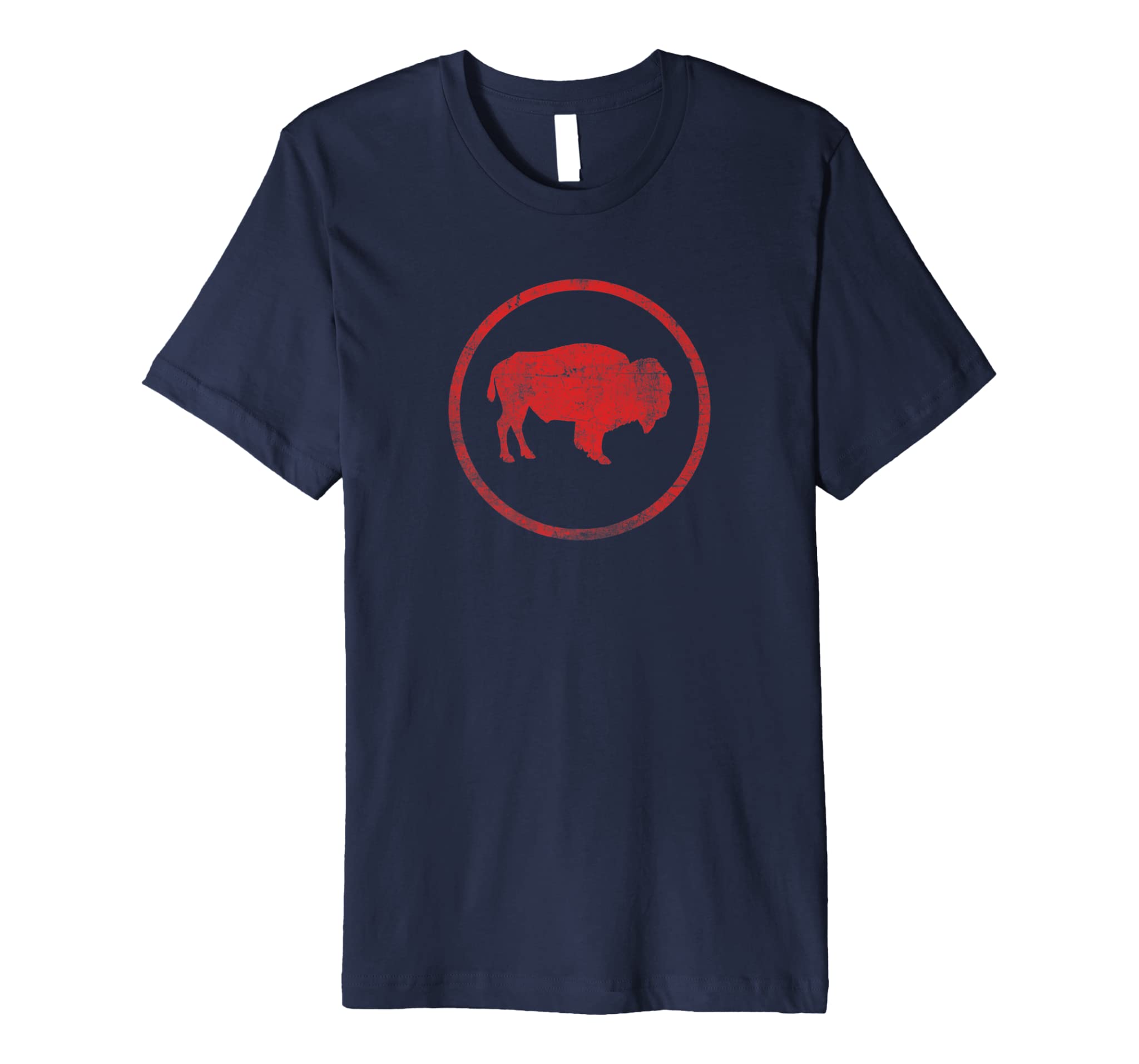 Vintage Retro Bison American Buffalo Simple Minimalist Premium T-Shirt