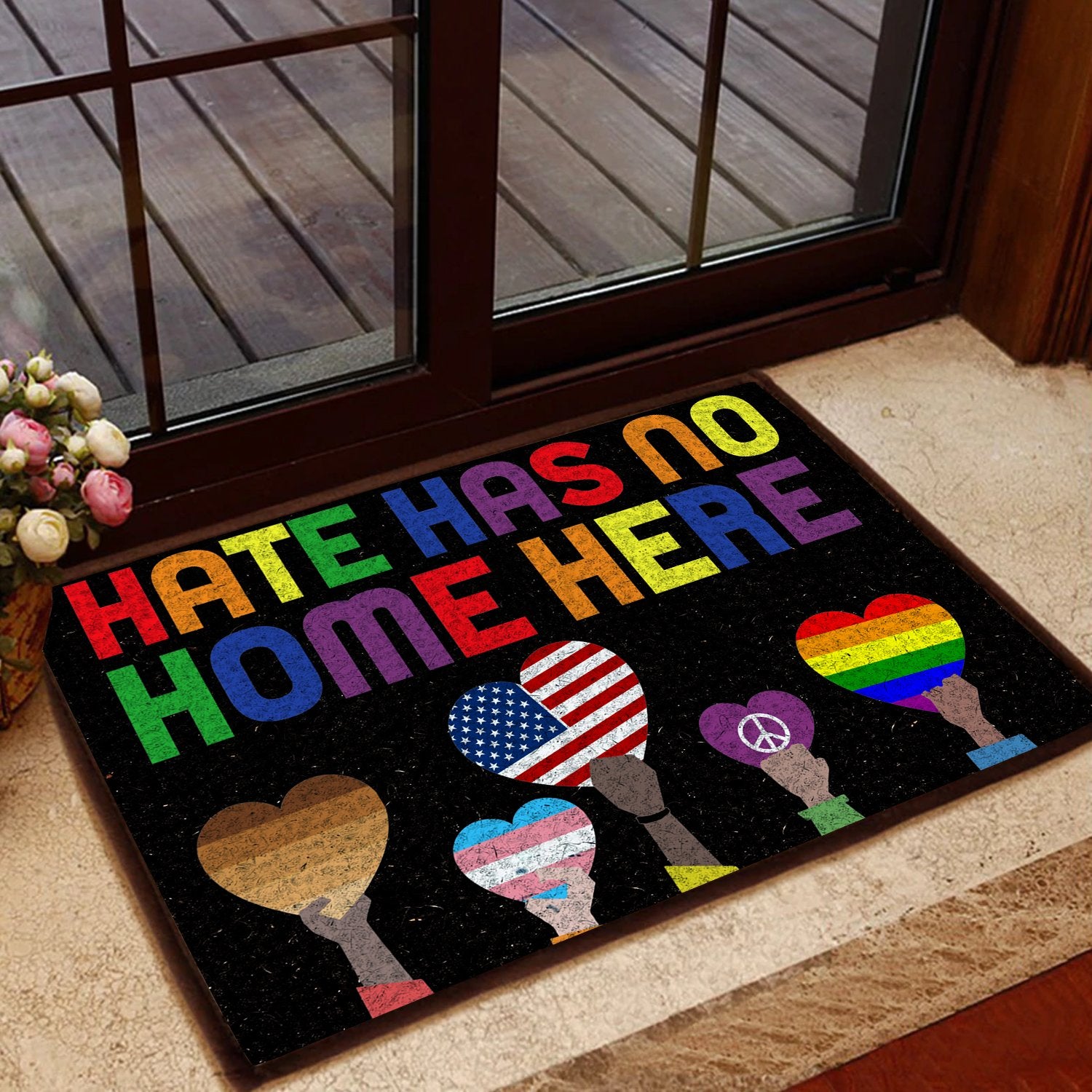 Hate Has No Home Here All Over Printing Doormat Pre1890