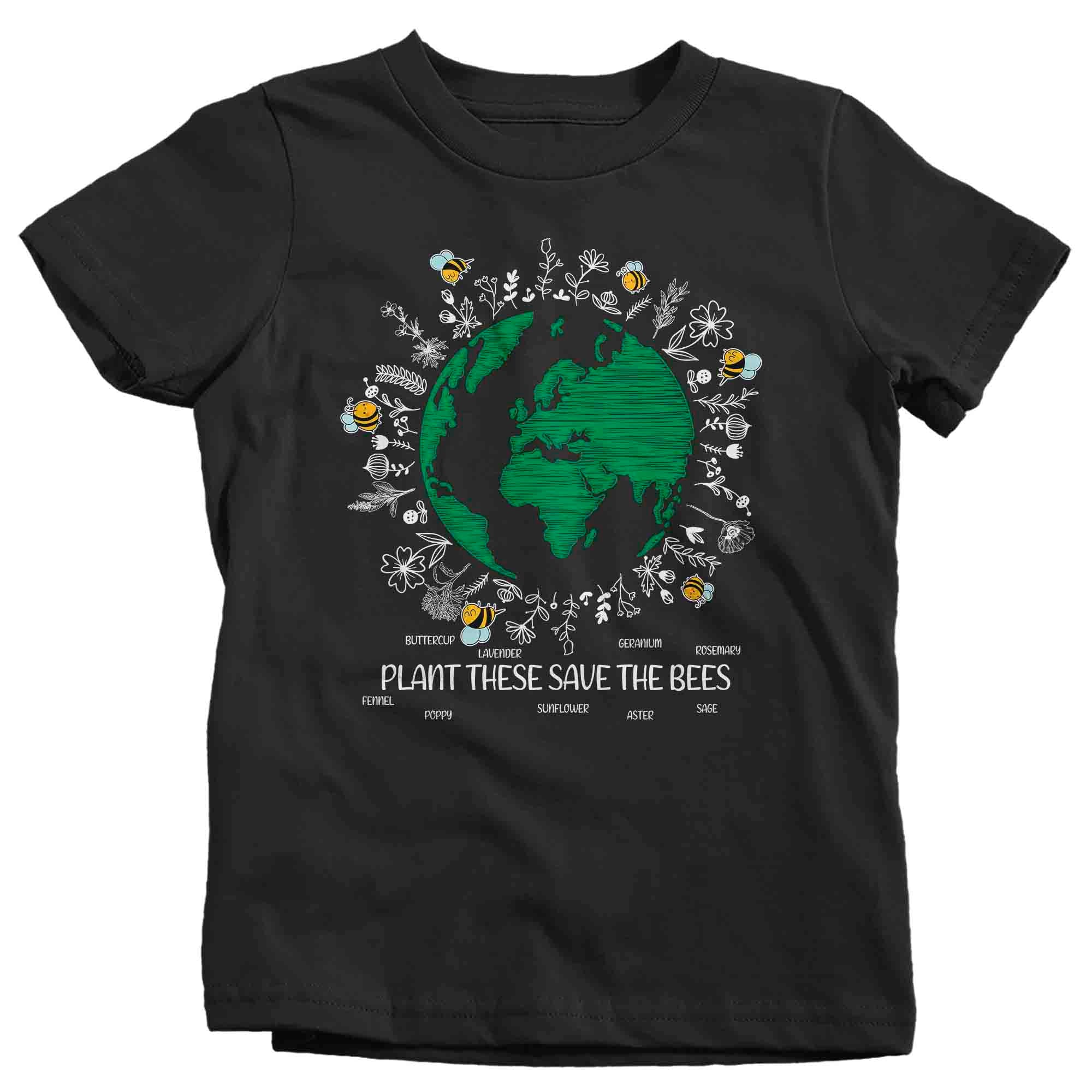 Kids Earth Day Shirt Plant These T Shirt Forest Farming Save The Bees Climate Change Global Warming Gift Shirt Boy’S Girl’S Unisex Tshirt