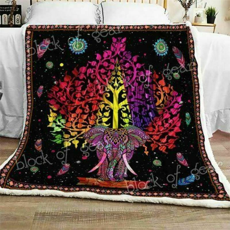 homesweetquilt – Boho Luxury Mandala Elephant Sofa fleece blanket, Small, Medium, Large, X-large, hf0508