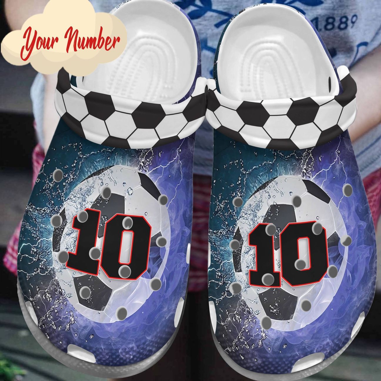 Soccer Personalized Clog, Custom Name, Text, Color, Number Fashion Style For Women, Men, Kid, Print 3D V239