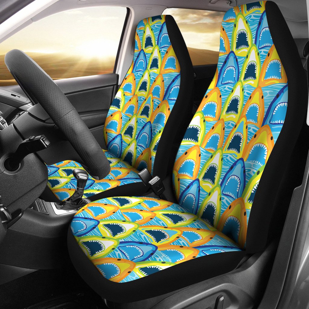 Abstract Seamless Pattern With Sharks Car Seat Covers