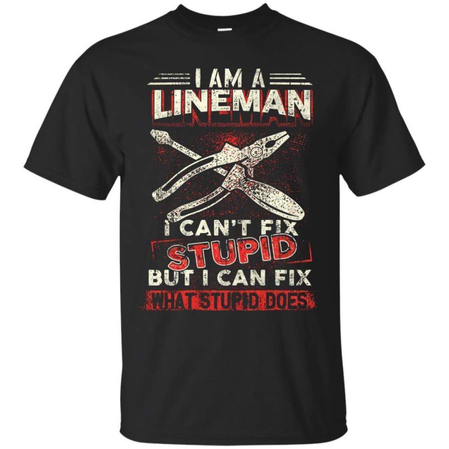 AGR Mens Lineman Tshirt I Cant Fix Stupid Vintage Gift Idea Jaq T-shirt