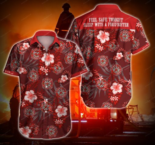 Tlab Firefighter Feel Safe Tonigt Sleep With A Hawaiian Shirts For Men Ha40715