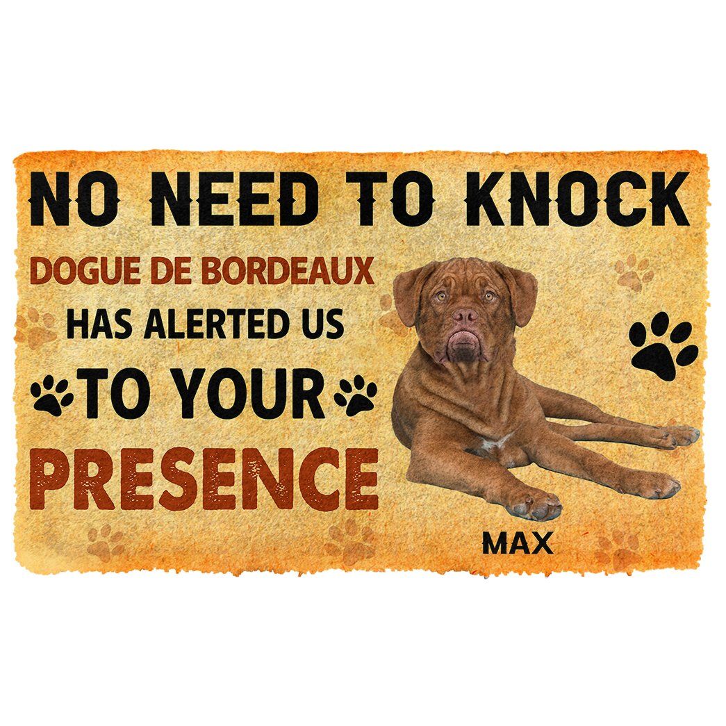 Gearhumans  Gearhuman 3D No Need To Knock Dogue de Bordeaux Dog Custom Name Doormat