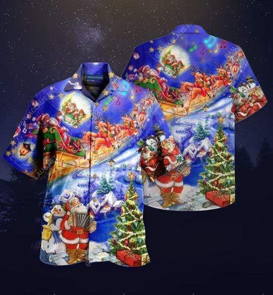 Hawaii Aloha Shirts Santa Claus Christmas With Music Ha18111