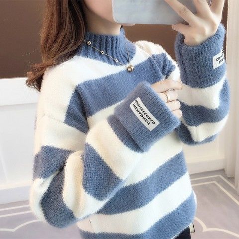 Chenille high neck Plush sweater women’s thickened winter clothes 2021 new warm bottomed shirt autumn and winter inner match alx