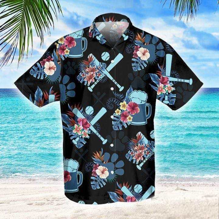 Baseball And Beer For Life Tropical Hawaii Aloha Shirts Ha74202