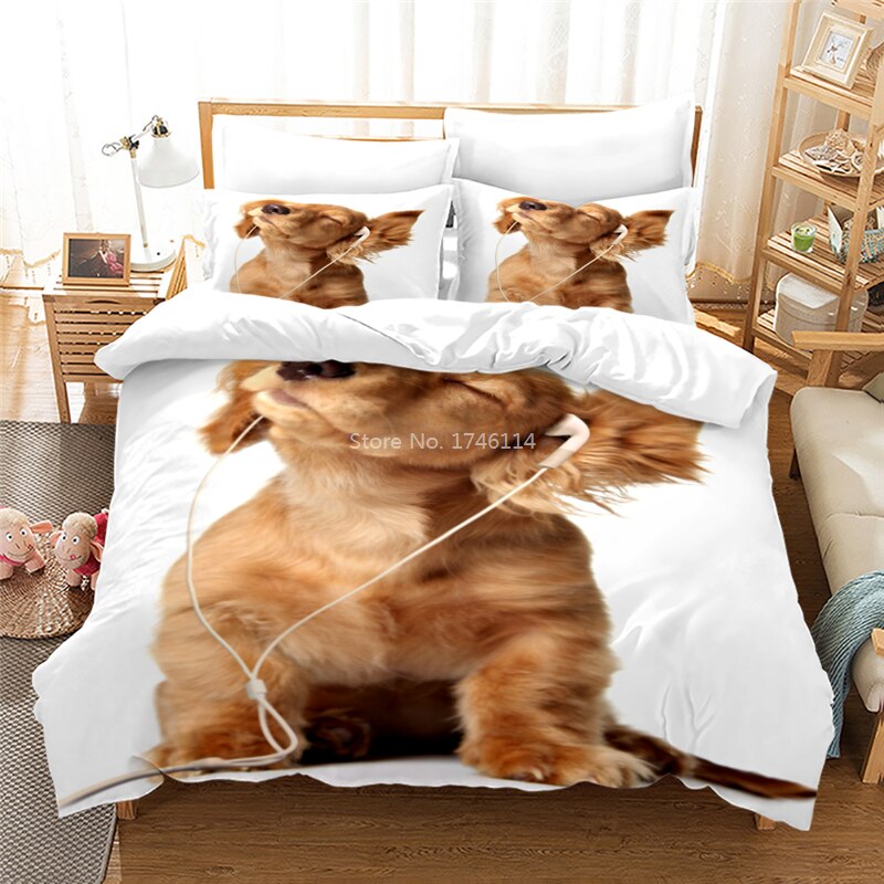 3D Lovely Pet Puppy Dog Cat Printed Duvet Cover Set Soft Comfortable Bedding Set Twin Full Queen King Size