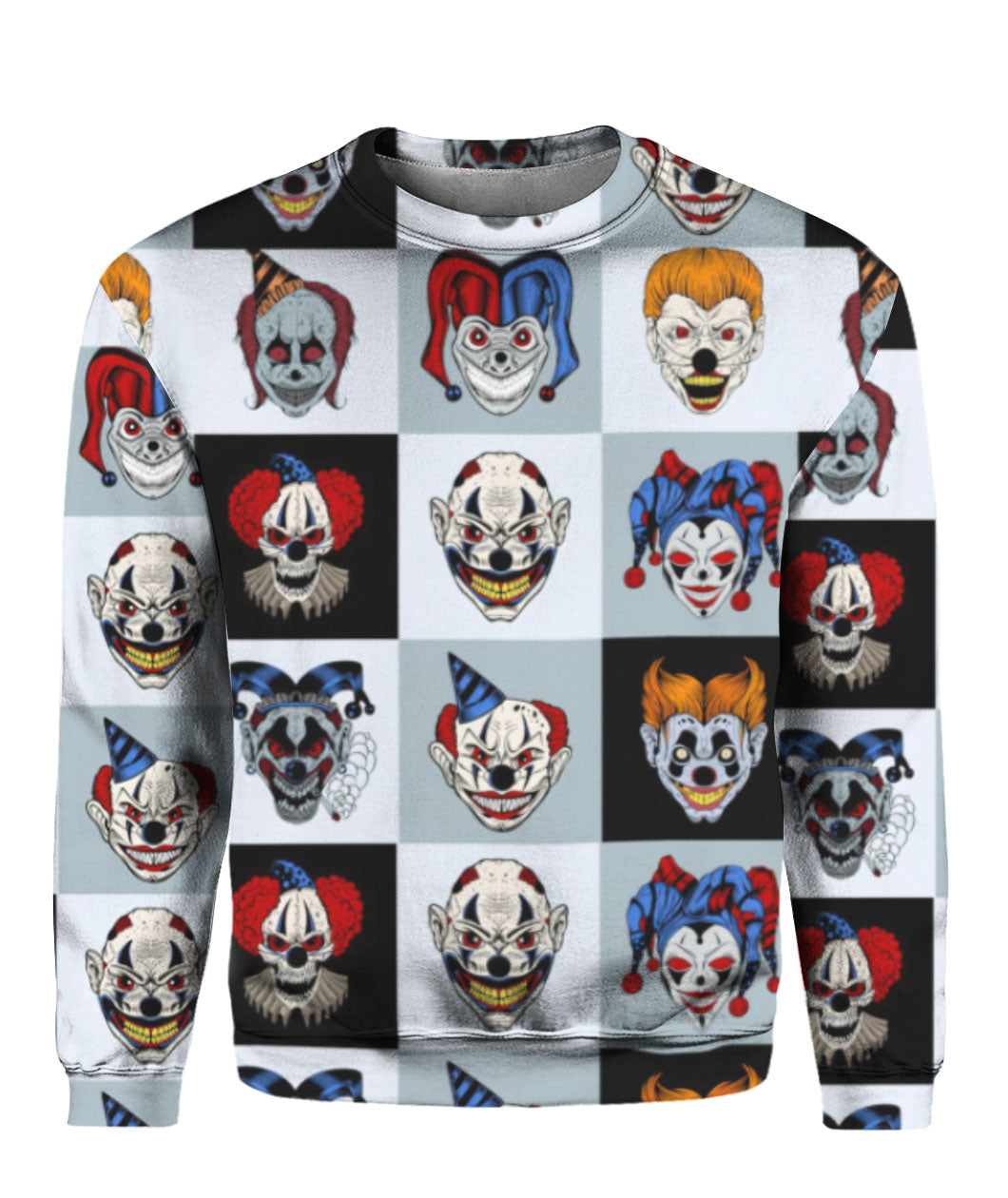 Scary Clown Halloween Crewneck Sweatshirt All Over Print Sweatshirt For Women Sweatshirt For Men