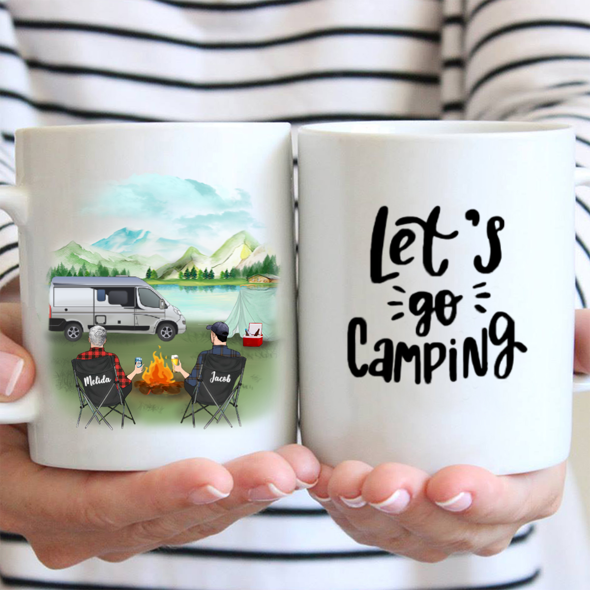 Personalized Gift For Couple Same Sex – Personalized Coffee Mug – Man & Man Camping Mug – Let’s go camping