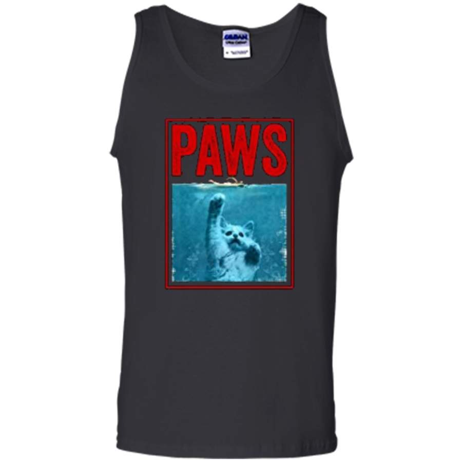 PAWS Funny Cat Kitten  For Shark And Cat Lovers Tank Top