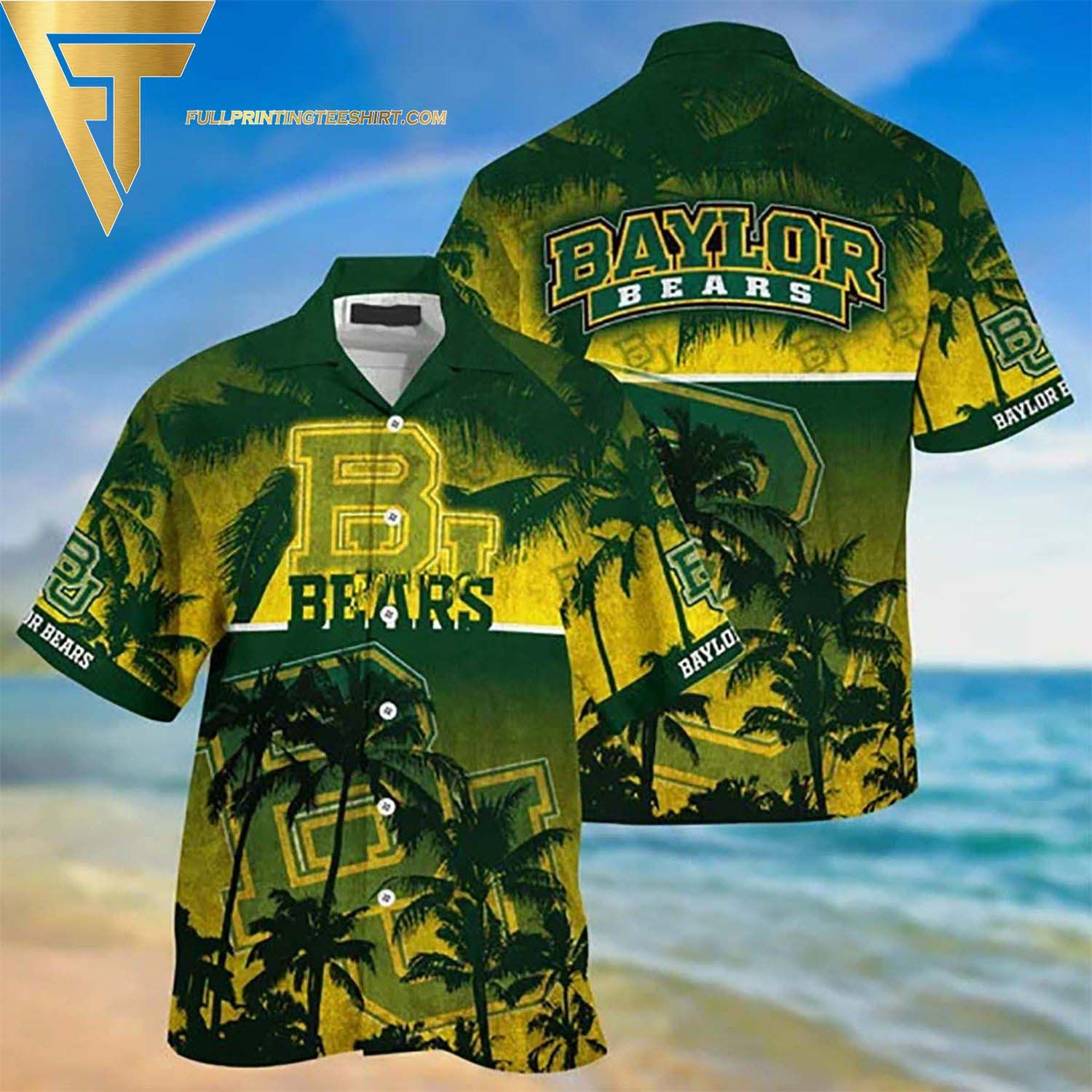 NCCA Baylor Bears Tropical Tree Summer Holiday Hawaiian Shirt