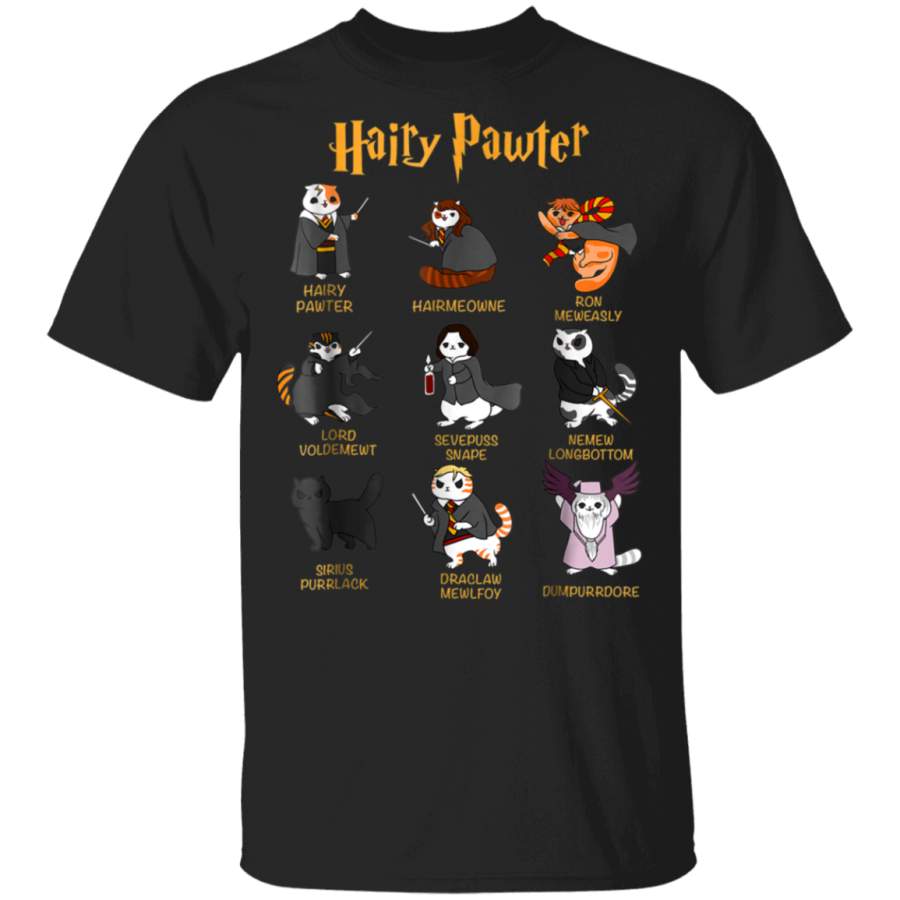 Vintage Funny Hairy Pawter T Shirt  T Shirt For Cat Lovers