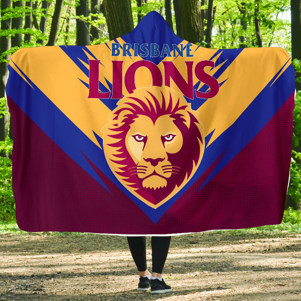 The Brisbane Lions Football Club Economy Hooded Blanket A25