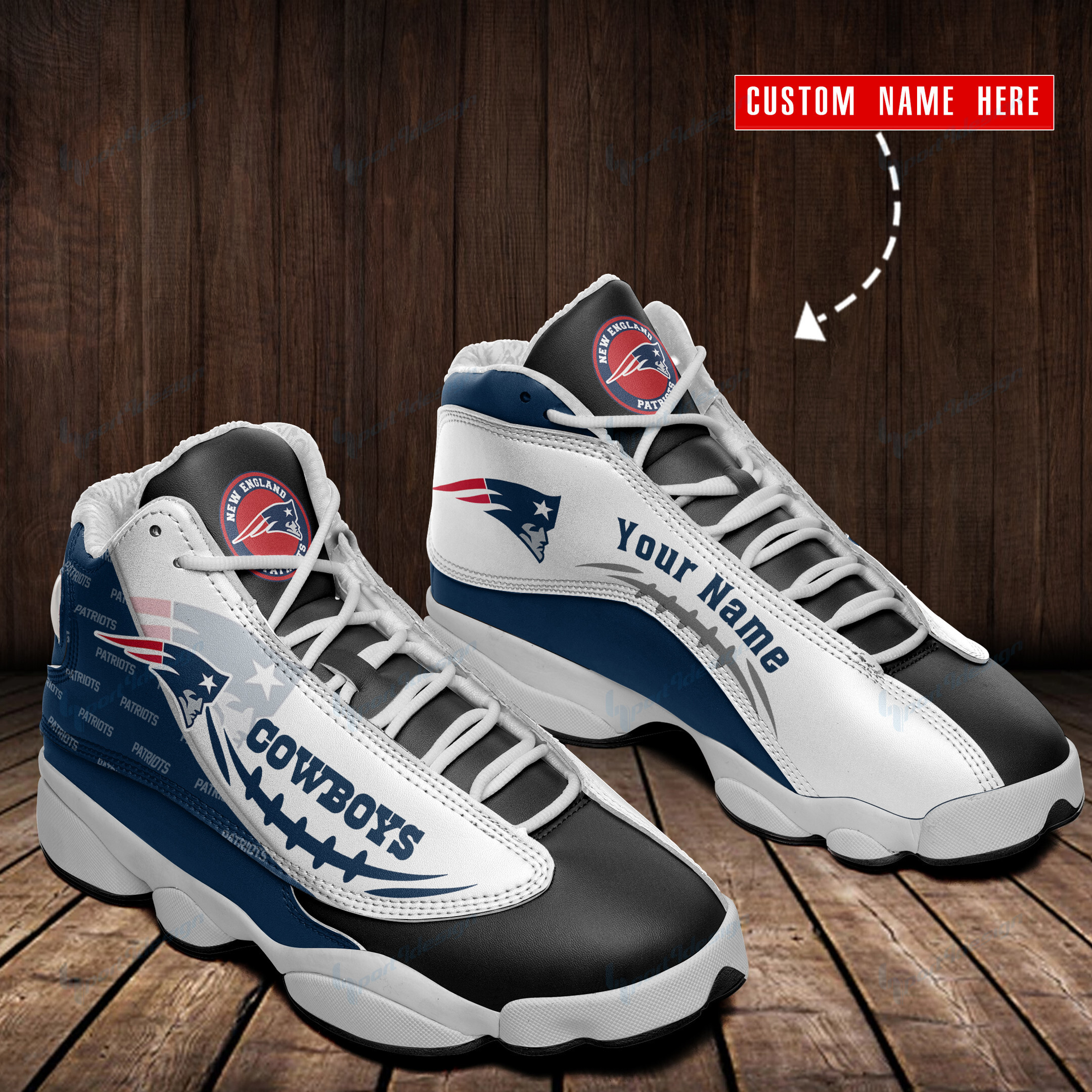 New England Patriots Personalized Ajd13 Sneakers Bg101