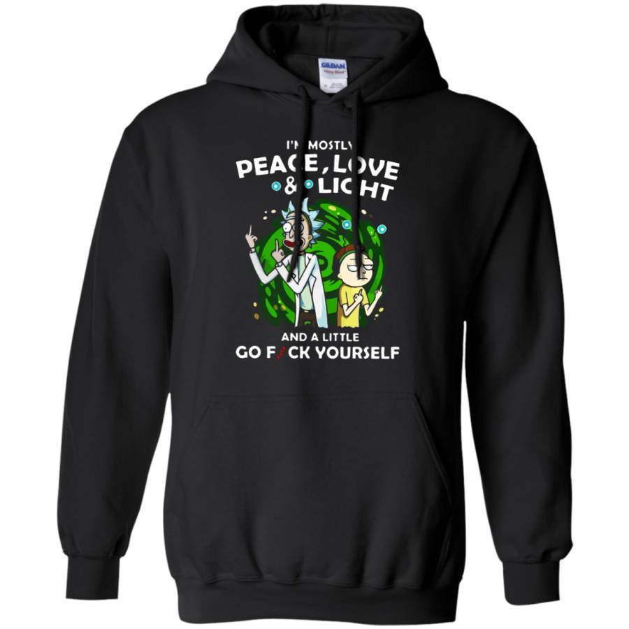 AGR I’m Mostly Peace Love And Light Rick And Morty Hoodie