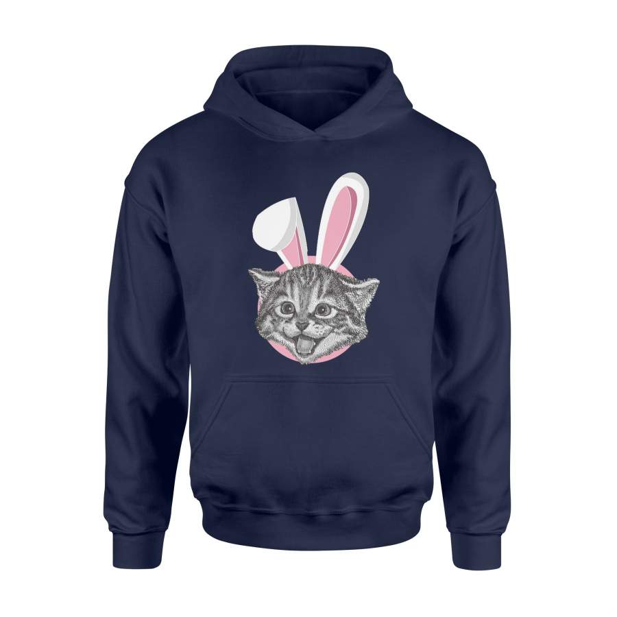 Cat With Easter Bunny Ears Funny Cute Kitten Lover Hoodie