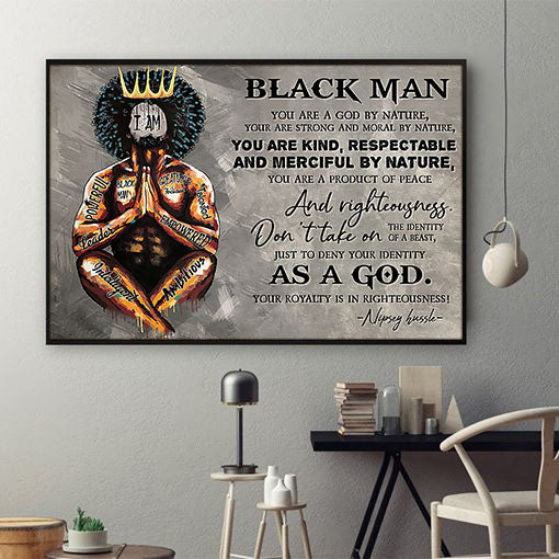 Black African Poster Modern Brown Skin Poster Print Afro Women Black Men Wall Artistic Wall Art Home Decor