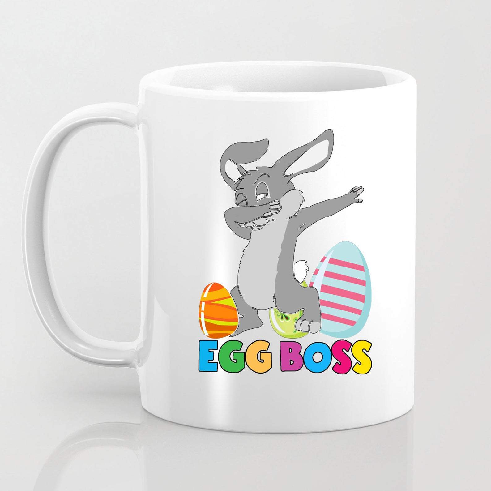 Dabbing Egg Boss Easter Bunny Mug White Ceramic 11-15Oz Coffee Tea Cup