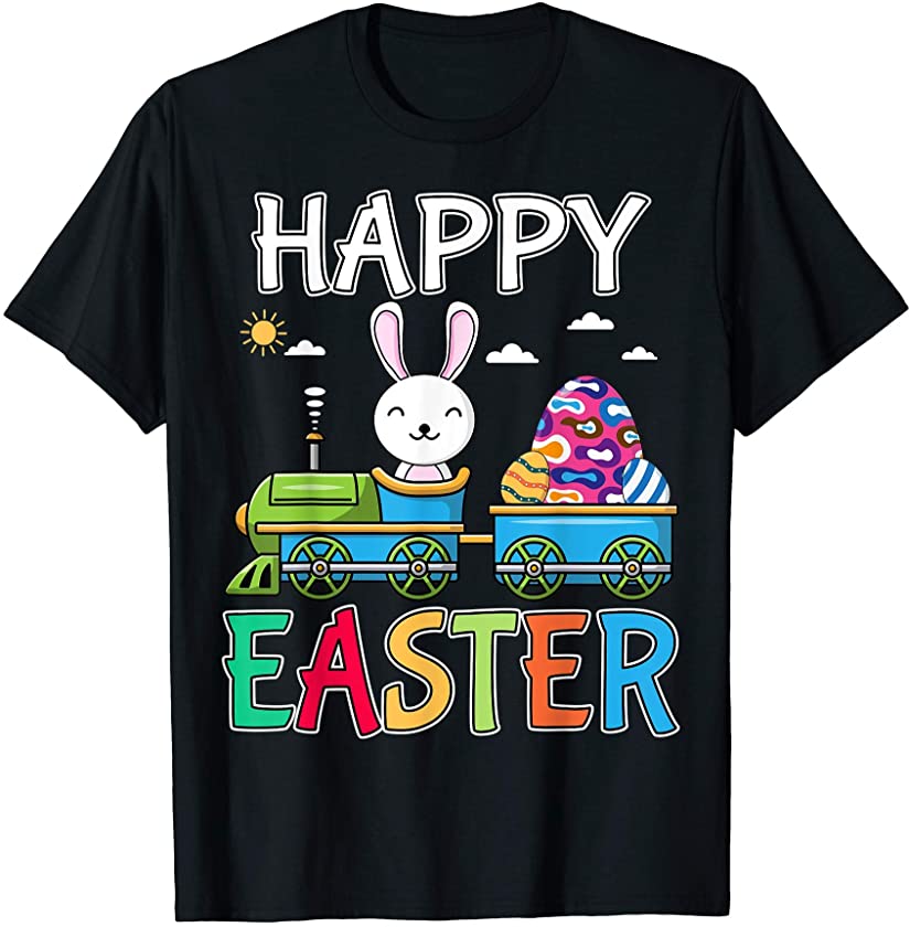 Cute Bunny Driving an Eggs Truck Happy Easter Day 2021 T-Shirt