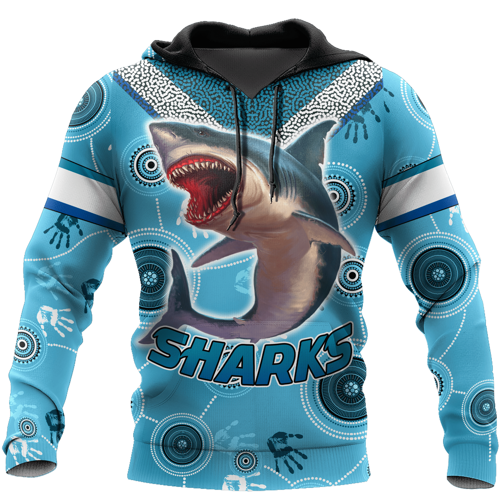 Aboriginal Shark Blue Ocean Circle Dot 3D Printed Shirts Tmarc Tee