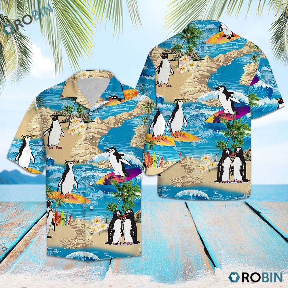 Penguin Summer Vacation Hawaiian Shirt