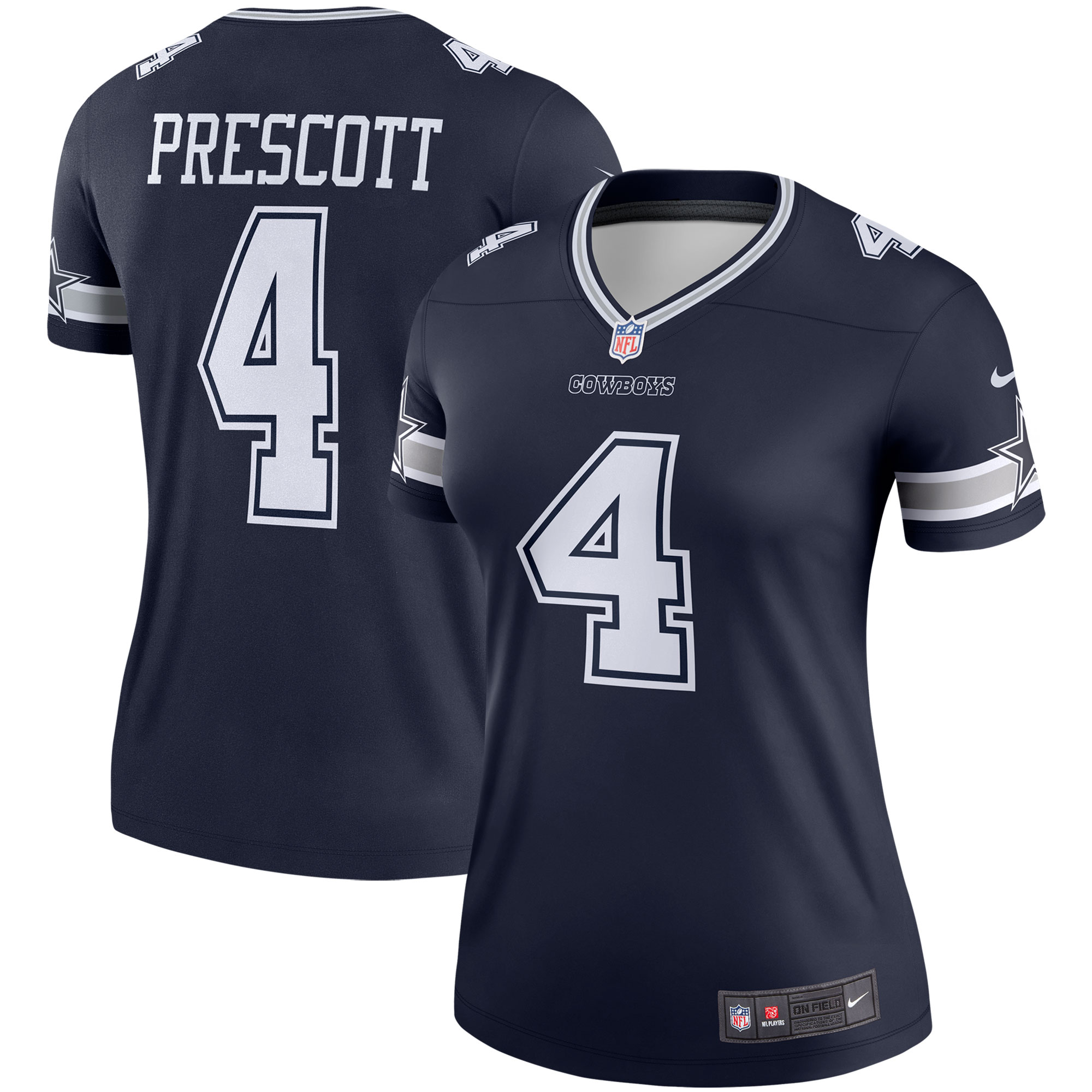 Women’s Dallas Cowboys Dak Prescott Navy Legend Player Jersey