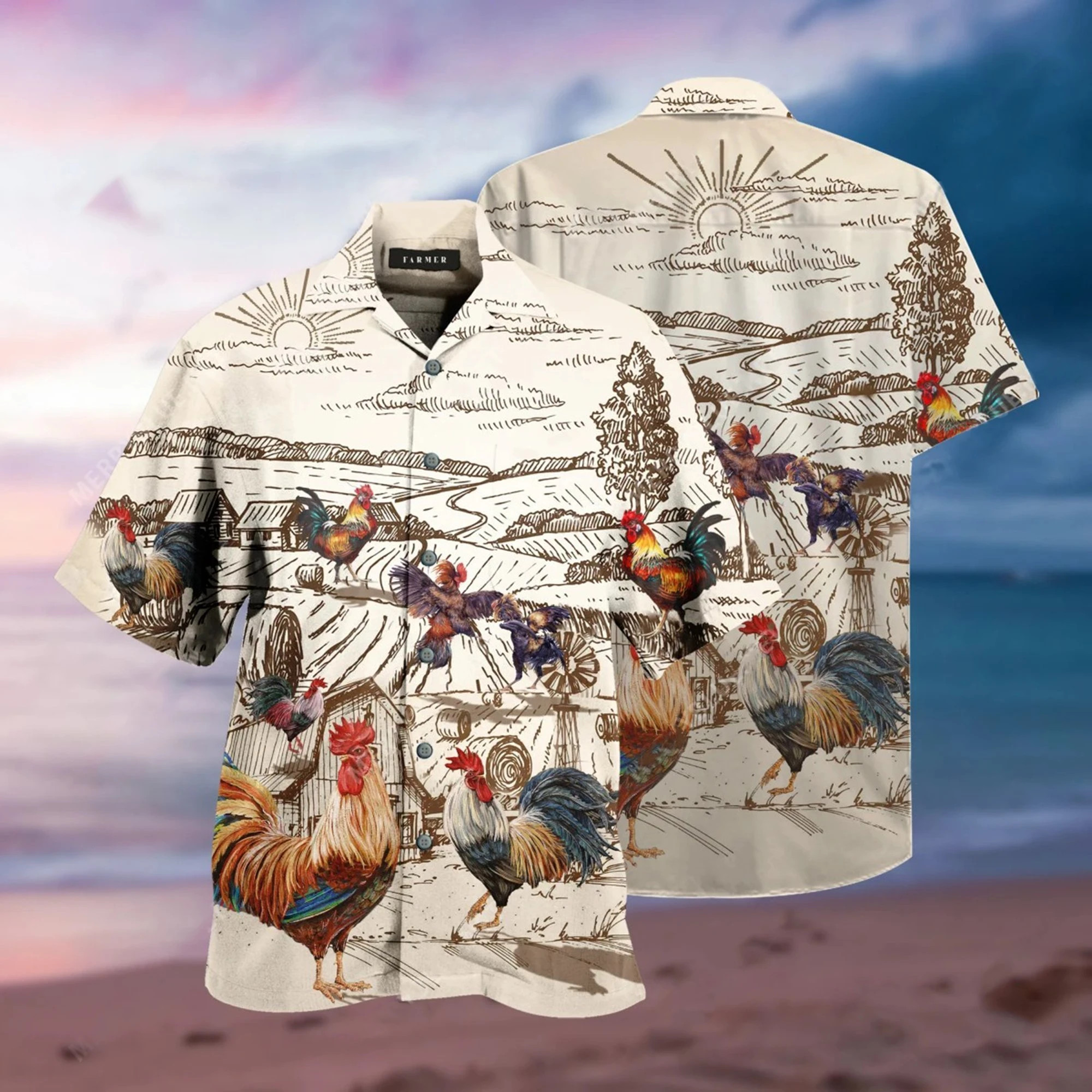 Rooster Hawaii Shirt Unisex Adult Ha13998